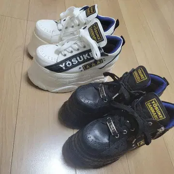 YOSUKE 통굽 스니커즈 화이트/블랙
