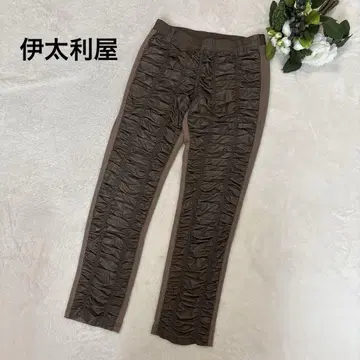 이타리야(이탈리아) 팬츠 인조 가죽 셔링 개더 팬츠 11호