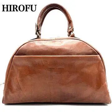 HIROFU 히로후 보스턴 백 핸드 로고 엠보 브라운 브라운