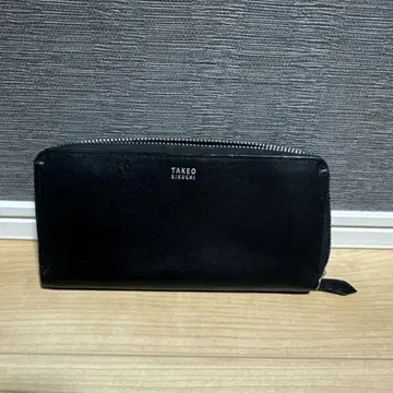 TAKEO KIKUCHI 블랙 가죽 장지갑