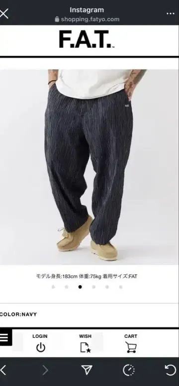 MEGATUCK 팬츠 네이비 FAT