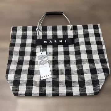 깅엄 체크 토트백