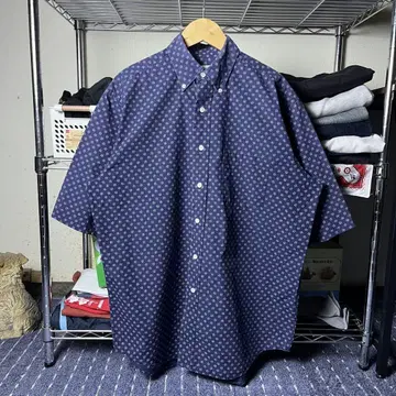 90s Banana Republic 버튼 다운 코튼 셔츠 반팔 구제 의류