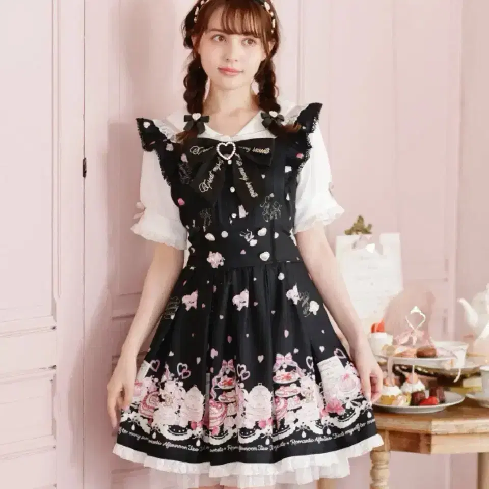 LIZLISA afternoontea ワンピース ブラック Authentic lizlisa Afternoon Tea Onepiece Short Sleeve Black on