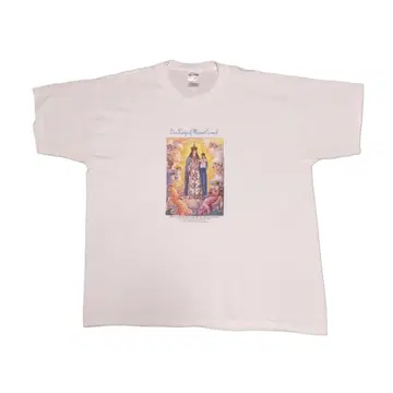 90년대~00년대 빈티지 성모 마리아 프린트 티셔츠 XL 화이트