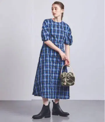 2022SS UNITED ARROWS 롱 원피스 체크 플레어