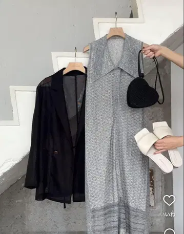 메쉬 더블 테일러 자켓