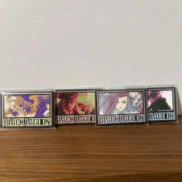 BLACK LAGOON DMM 스크래치 E상 스퀘어 캔뱃지 4종 세트
