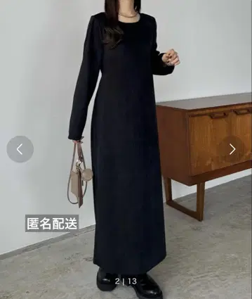 백 리본 I 라인 벨로아 원피스