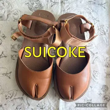 SUICOKE 별주 가죽 타비 샌들 브라운 23