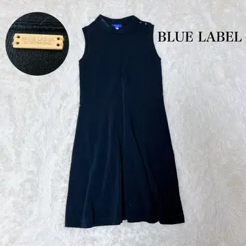 BLUELABEL CRESTBRIGE 체크 블랙 니트 원피스