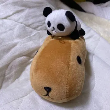 팬더를 탄 카피바라 봉제 인형 약 20cm