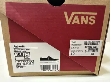 VANS Authentic 스웨이드 블랙/화이트 10.0 US