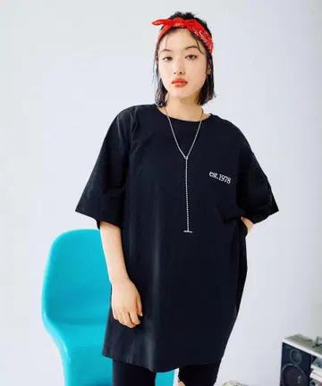 렙심 LEPSIM BIG 로고 튜닉 원피스 블랙 검정 새상품
