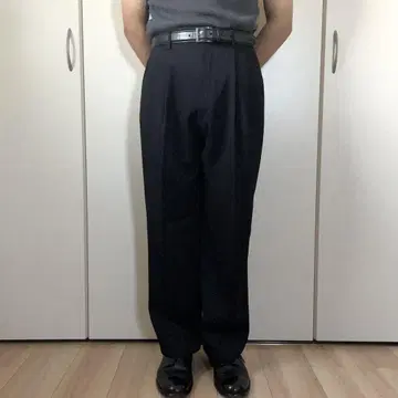 ISAMU MEN 재팬 빈티지 울 슬랙스 블랙 검정 새상품급