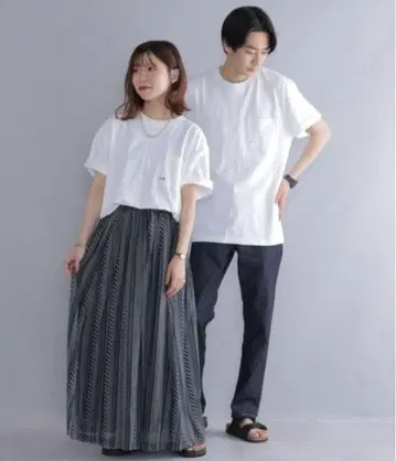 SHIPS 화이트 포켓 부착 티셔츠