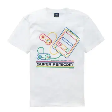 닌텐도 슈퍼 패미컴 SF-BOX 디자인 T 화이트 S 사이즈