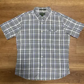 Eddie Bauer 반팔 셔츠 L 체크 무늬