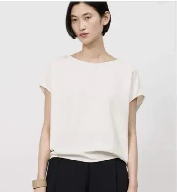 소주 숏 슬리브 코쿤 블라우스 화이트 흰색 S
