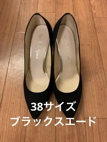 거의 새 상품! Spick& Span 스웨이드 스틸레토 펌프스 블랙