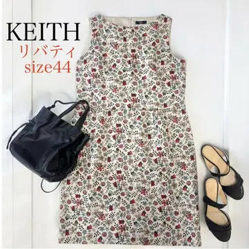 KEITH 리버티 프린트 린넨 슬리브리스 원피스 44 3L