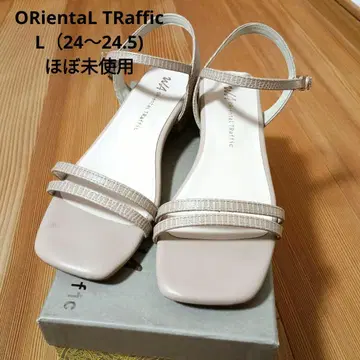 오리엔탈 트래픽 스퀘어토 내로우 스트랩 샌들 L 베이지