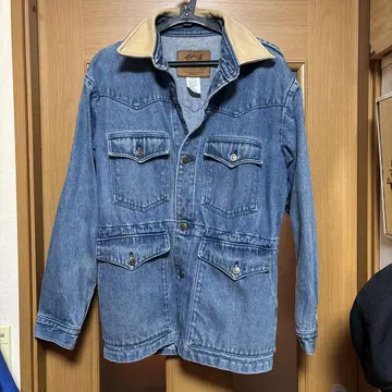 Outfitter 데님 자켓 가죽 옷깃