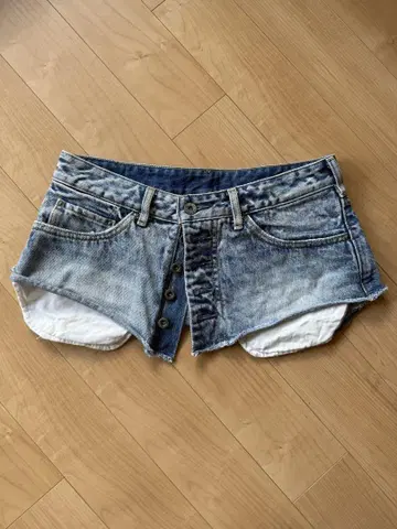 wrap denim 데님 미니 스커트 라이트 블루 27 사이즈