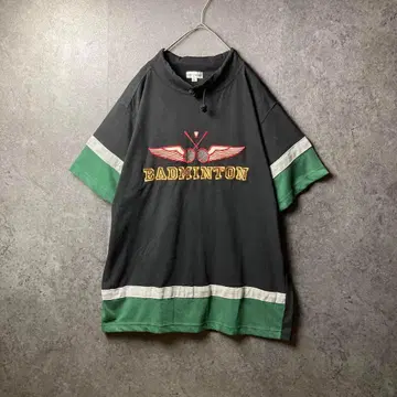 vintage 반팔 셔츠 구제 의류 블랙 그린 그레이 빅 자수 레트로