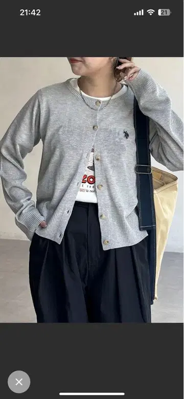 U.S. POLO ASSN. 그레이 가디건 FREE 사이즈
