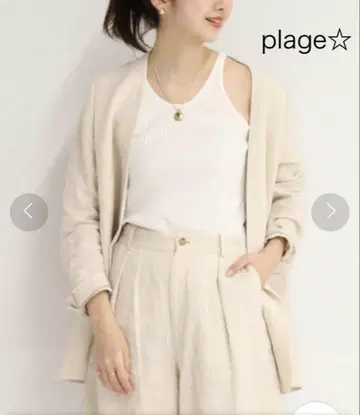 완판템 정가 3만 엔 plage 린넨 자켓 노카라 오버 사이즈 36
