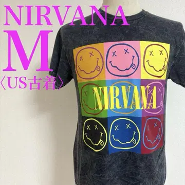 NIRVANA 너바나 컬러풀 티셔츠 밴딩 티 US 구제 의류