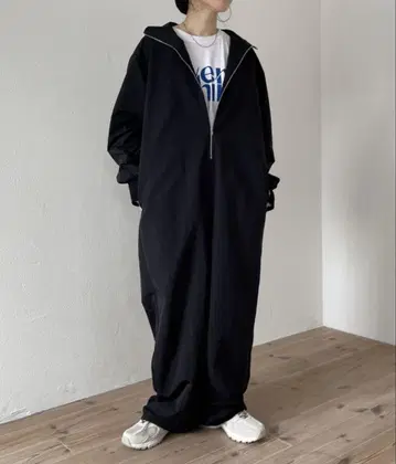 wee9s 하이넥 하프 지퍼 발수 나일론 올인원