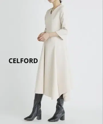 CELFORD 셀포드 트위스트 카슈쿨 원피스 베이지