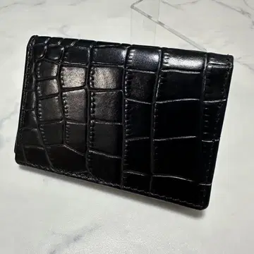 미사용급 새상품급 힐튼 Hilton 크로코 명함지갑 카드 케이스 블랙
