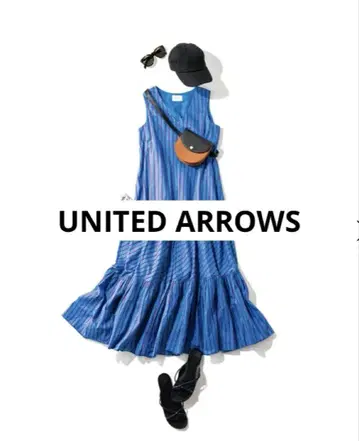 UNITED ARROWS UWSC 스트라이프 V넥 맥시 원피스