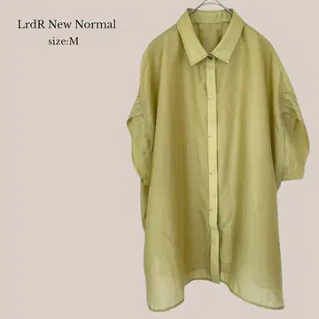 LrdR New Normal 오버 사이즈 5부 소매 셔츠 블라우스 루즈핏