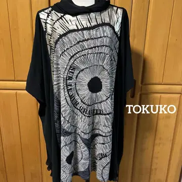 TOKUKO 반팔 튜닉 원피스 블랙