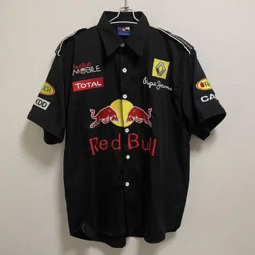Red Bull 레드불 풀 데코 자수 워크 셔츠 레이싱 반팔 셔츠