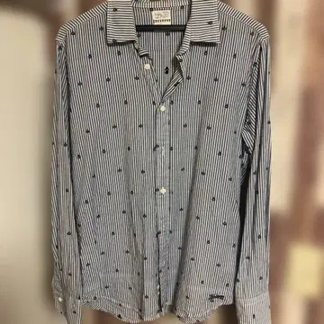 Vintage55 스트라이프 자수 로고 긴팔 셔츠 S