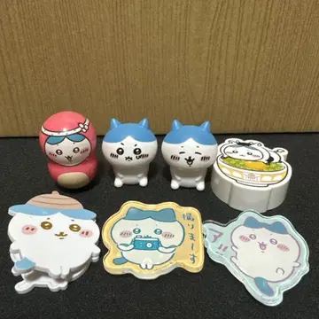 하치와레 굿즈 7종 세트 마그넷 3개, 피규어 3개, 클립 1개