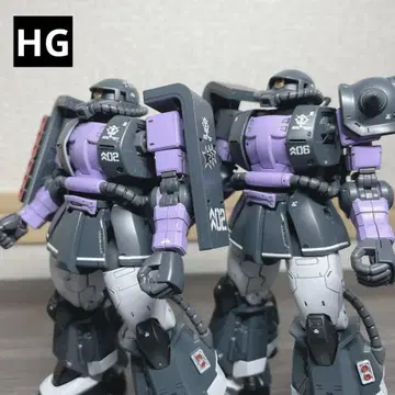HG 검은 삼연성 고속 기동 자쿠 II 세트 전체 페인팅 완성품