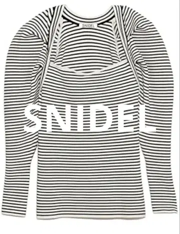 snidel 스나이델 보더 긴팔 퍼프 슬리브 티셔츠