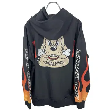 GALFY GALFY 파이어 풀오버 후드티 블랙