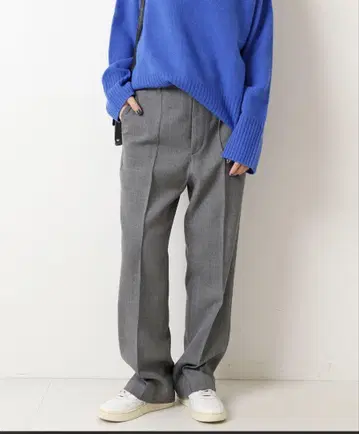 하이브리드 더블 크로스 원턱 팬츠 그레이