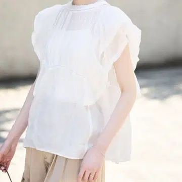 SLOBE IENA 슬로브 이에나 라미 프릴 핀턱 블라우스