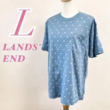 Lands' End SUPER-T 꽃무늬 반팔 티셔츠 L 티셔츠