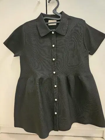 UNITED ARROWS 블랙 페플럼 숏 슬리브 니트 새상품급
