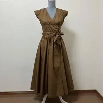 벌스데이 바쉬 코튼 면 100% 원피스 브라운 여름