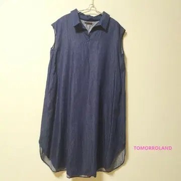 투모로우랜드 코튼 린넨 프렌치 슬리브 롱 원피스